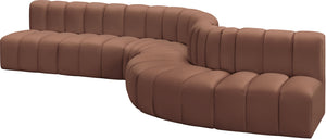 Arc Cognac Vegan Leather Modular Sofa 101Cognac-S7C Meridian Furniture