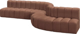 Arc Cognac Vegan Leather Modular Sofa 101Cognac-S7C Meridian Furniture