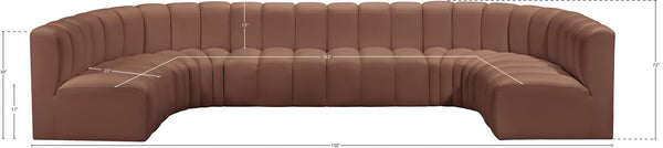 Arc Cognac Vegan Leather Modular Sofa 101Cognac-S8A Meridian Furniture
