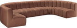 Arc Cognac Vegan Leather Modular Sofa 101Cognac-S8A Meridian Furniture