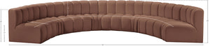 Arc Cognac Vegan Leather Modular Sofa 101Cognac-S8B Meridian Furniture