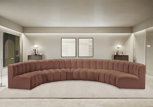 Arc Cognac Vegan Leather Modular Sofa 101Cognac-S8B Meridian Furniture