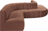 Arc Cognac Vegan Leather Modular Sofa 101Cognac-S8C Meridian Furniture