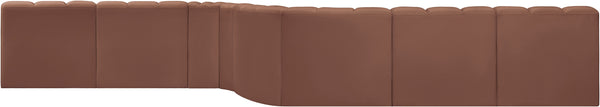 Arc Cognac Vegan Leather Modular Sofa 101Cognac-S8C Meridian Furniture