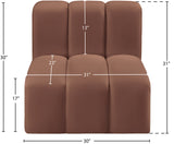 Arc Cognac Vegan Leather Straight Chair 101Cognac-ST Meridian Furniture