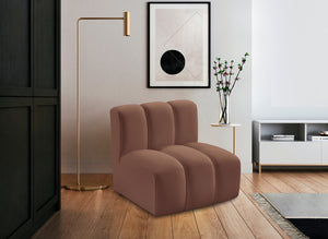 Arc Cognac Vegan Leather Straight Chair 101Cognac-ST Meridian Furniture