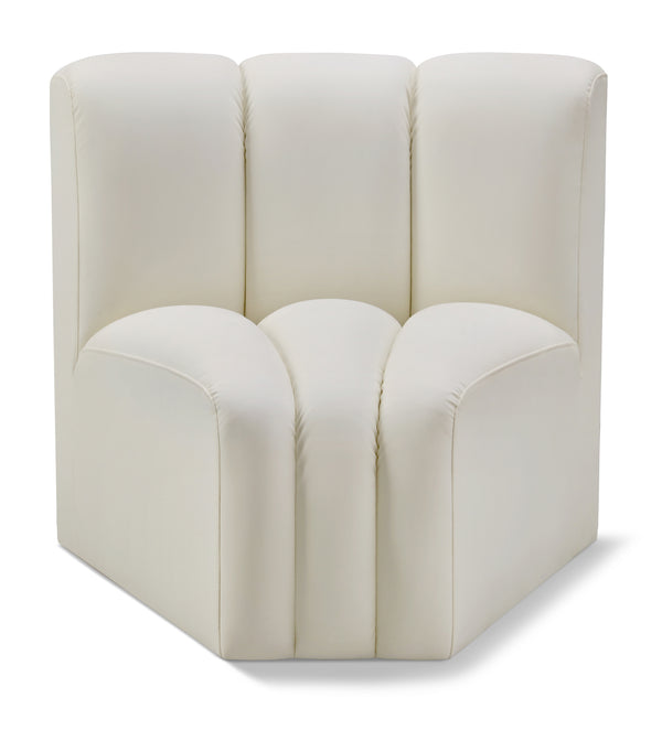 Arc Cream Vegan Leather Curved Corner 101Cream-CC Meridian Furniture