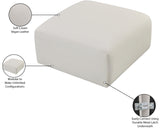 Arc Cream Vegan Leather Ottoman 101Cream-Ott Meridian Furniture