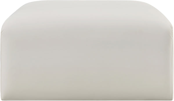Arc Cream Vegan Leather Ottoman 101Cream-Ott Meridian Furniture