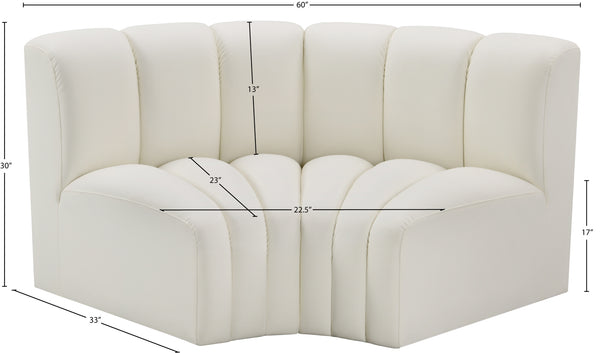 Arc Cream Vegan Leather Modular Sofa 101Cream-S2B Meridian Furniture