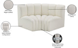 Arc Cream Vegan Leather Modular Sofa 101Cream-S2B Meridian Furniture