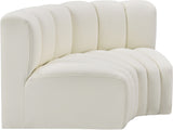 Arc Cream Vegan Leather Modular Sofa 101Cream-S2B Meridian Furniture