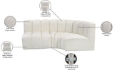 Arc Cream Vegan Leather Modular Sofa 101Cream-S3A Meridian Furniture