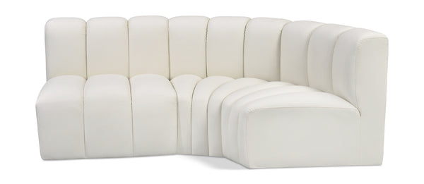 Arc Cream Vegan Leather Modular Sofa 101Cream-S3A Meridian Furniture