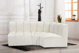 Arc Cream Vegan Leather Modular Sofa 101Cream-S3A Meridian Furniture