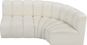 Arc Cream Vegan Leather Modular Sofa 101Cream-S3A Meridian Furniture