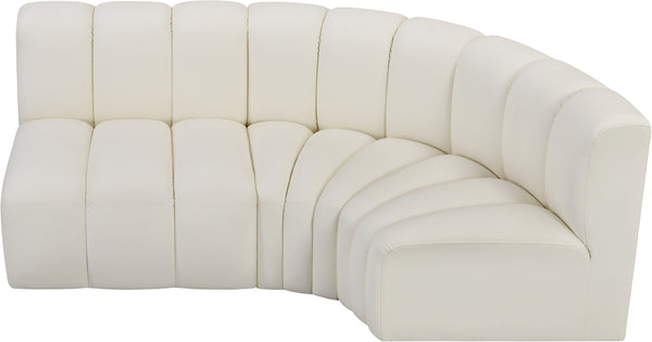 Arc Cream Vegan Leather Modular Sofa 101Cream-S3A Meridian Furniture