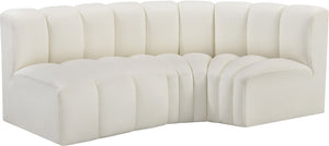 Arc Cream Vegan Leather Modular Sofa 101Cream-S3A Meridian Furniture