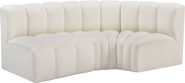 Arc Cream Vegan Leather Modular Sofa 101Cream-S3A Meridian Furniture