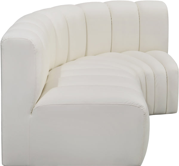 Arc Cream Vegan Leather Modular Sofa 101Cream-S3A Meridian Furniture