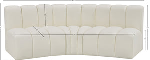 Arc Cream Vegan Leather Modular Sofa 101Cream-S3B Meridian Furniture