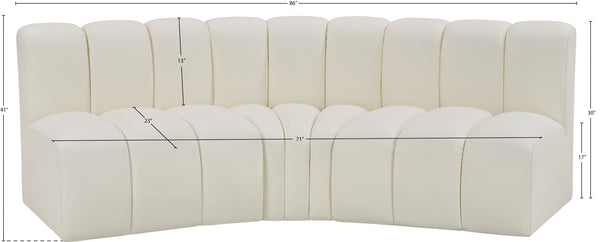 Arc Cream Vegan Leather Modular Sofa 101Cream-S3B Meridian Furniture