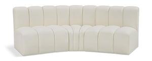 Arc Cream Vegan Leather Modular Sofa 101Cream-S3B Meridian Furniture
