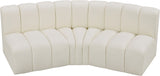 Arc Cream Vegan Leather Modular Sofa 101Cream-S3B Meridian Furniture