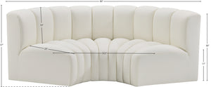 Arc Cream Vegan Leather Modular Sofa 101Cream-S3C Meridian Furniture
