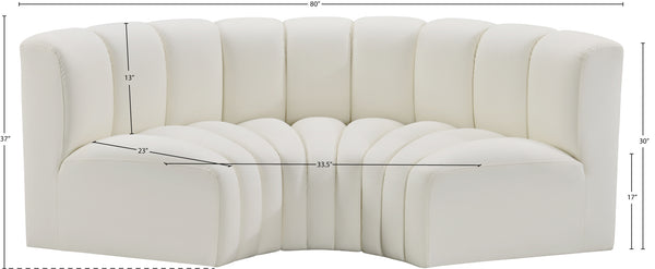 Arc Cream Vegan Leather Modular Sofa 101Cream-S3C Meridian Furniture