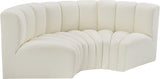 Arc Cream Vegan Leather Modular Sofa 101Cream-S3C Meridian Furniture