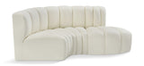 Arc Cream Vegan Leather Modular Sofa 101Cream-S3D Meridian Furniture