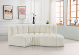 Arc Cream Vegan Leather Modular Sofa 101Cream-S3D Meridian Furniture