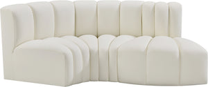 Arc Cream Vegan Leather Modular Sofa 101Cream-S3D Meridian Furniture