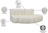 Arc Cream Vegan Leather Modular Sofa 101Cream-S3E Meridian Furniture