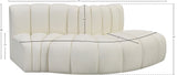 Arc Cream Vegan Leather Modular Sofa 101Cream-S3E Meridian Furniture