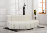 Arc Cream Vegan Leather Modular Sofa 101Cream-S3E Meridian Furniture