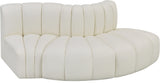 Arc Cream Vegan Leather Modular Sofa 101Cream-S3E Meridian Furniture