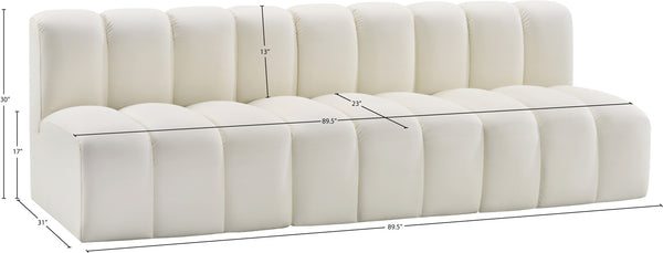 Arc Cream Vegan Leather Modular Sofa 101Cream-S3F Meridian Furniture