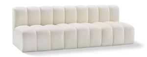 Arc Cream Vegan Leather Modular Sofa 101Cream-S3F Meridian Furniture