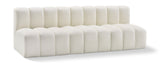 Arc Cream Vegan Leather Modular Sofa 101Cream-S3F Meridian Furniture