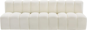 Arc Cream Vegan Leather Modular Sofa 101Cream-S3F Meridian Furniture