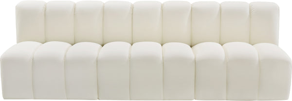 Arc Cream Vegan Leather Modular Sofa 101Cream-S3F Meridian Furniture
