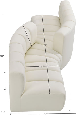 Arc Cream Vegan Leather Modular Sofa 101Cream-S4A Meridian Furniture