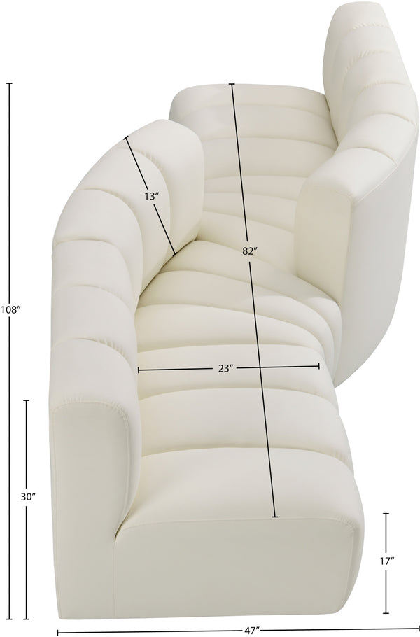 Arc Cream Vegan Leather Modular Sofa 101Cream-S4A Meridian Furniture