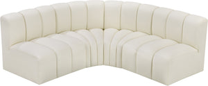 Arc Cream Vegan Leather Modular Sofa 101Cream-S4B Meridian Furniture