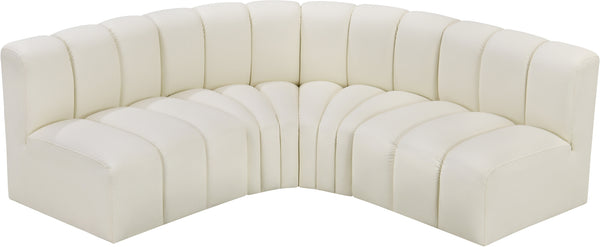 Arc Cream Vegan Leather Modular Sofa 101Cream-S4B Meridian Furniture