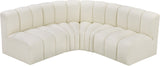 Arc Cream Vegan Leather Modular Sofa 101Cream-S4B Meridian Furniture