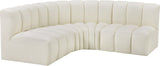 Arc Cream Vegan Leather Modular Sofa 101Cream-S4B Meridian Furniture