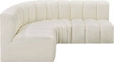 Arc Cream Vegan Leather Modular Sofa 101Cream-S4B Meridian Furniture